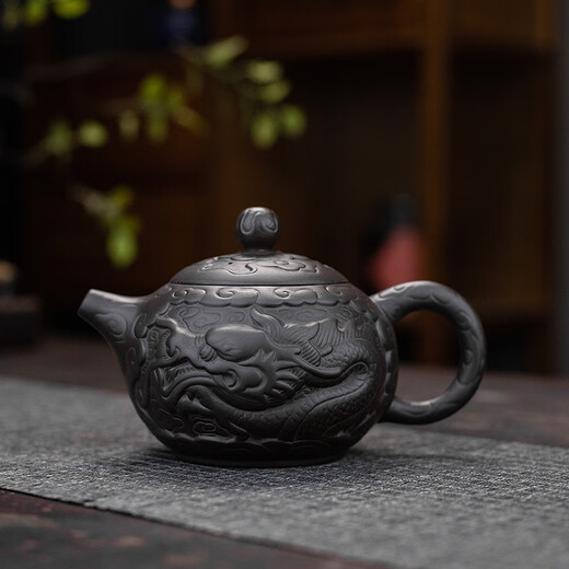 Yu Xi original ore cinnabar mud and purple sand master Xishi Fengming teapot with bird calls semi-handmade teapot small rotating large capacity household Lai Lihuang follows the purple mud all the way to make a fortune purple sand pot 430ml original ore purple sand