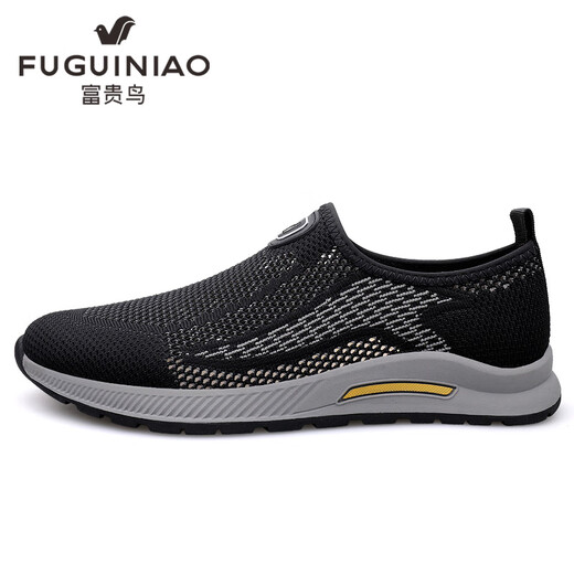 
Fugui Bird Fugui Bird mesh shoes for men in summer breathable and lightweight middle-aged and elderly sports and casual shoes for old Beijing cloth shoes daddy shoes black Yulin FG688 40