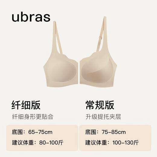 Ubras size-free spray collar bra, breast-reducing underwear, women's seamless small breast push-up bra, no wire bra, Orchid Smoke - Back hook, one size fits all, mini version (80~100Jin Jin is equal to 0.5kg)