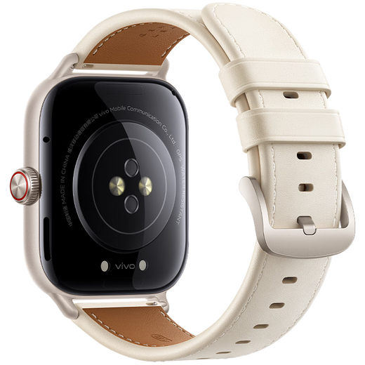 
vivo WATCH GT eSIM version Qingyun White Leather Smart Watch Blue River Operating System AI Experience 21 Days Extra Long Battery Health Monitoring Valentine's Day Gifts for Girls