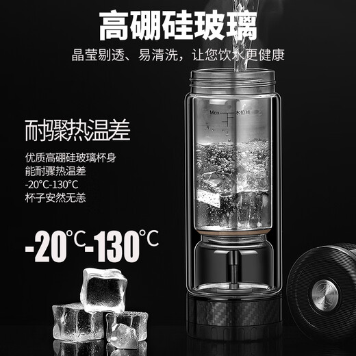 Love of Tea Tea Water Separation Tea Cup Titanium Cup Double-layer Glass Tea Cup Personal Birthday Gift High-end Office Water Cup for Men and Women Carbon Fiber Black 360ml