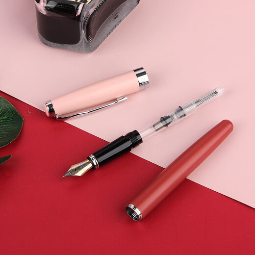 英雄（HERO）钢笔文具时尚男女铱金钢笔1502商务办公个性钢笔礼盒套装 红色