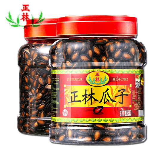 
Zhenglin melon seeds watermelon seeds large slices of five-spice licorice salty black melon seeds office casual snacks new year's goods fresh roasted 3A watermelon seeds 688g bucket 688g 1 can