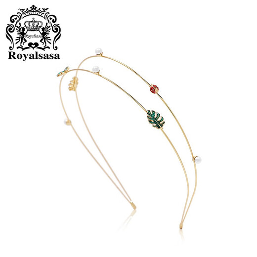Royal sasa royal salsa thin hair hoop fresh green leaves imitation pearl ladybug double layer head hoop hair accessories light and no sense of wear
