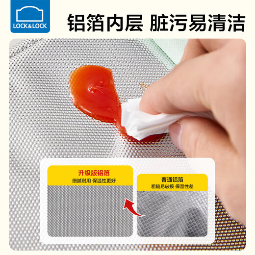 乐扣乐扣小学生饭盒包早餐保温袋手提保温包大容量袋子便当包午餐包带饭兜