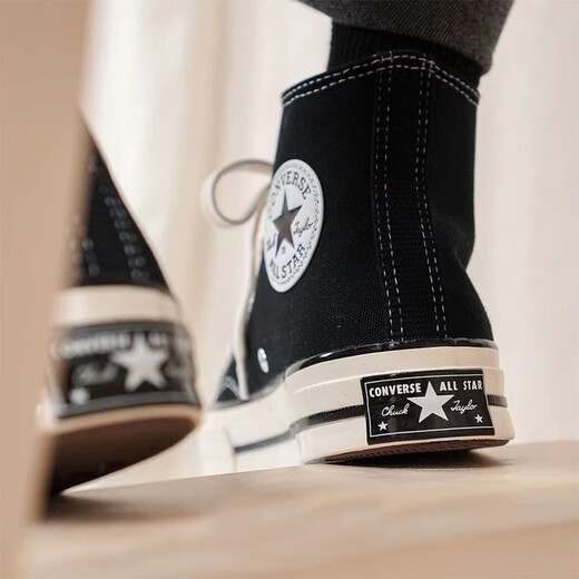 匡威（Converse）帆布鞋男鞋女鞋2025新款夏季1970S三星标经典高帮运动鞋休闲鞋 1970S黑色高帮162050C 36.5
