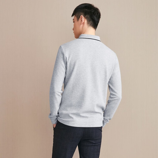 HLA Hailan House polo shirt men's autumn texture comfortable and soft top HNTPD3Q301A medium gray (M2) 170/88Y (48)