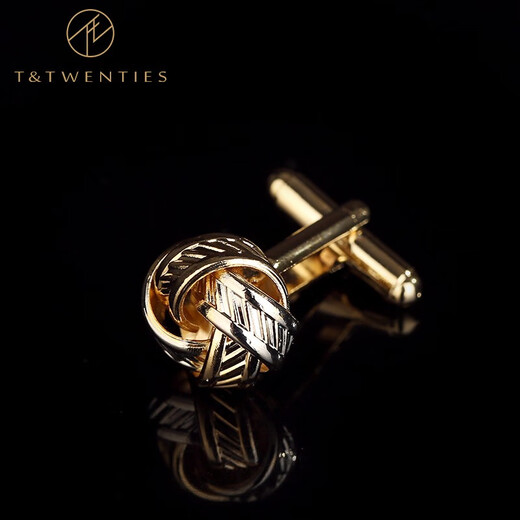 T&Twenties simple metal men's cuff buttons business French shirt cuff buttons men's formal shirt cuff buttons gift box gift box K73 gold/silver spiral