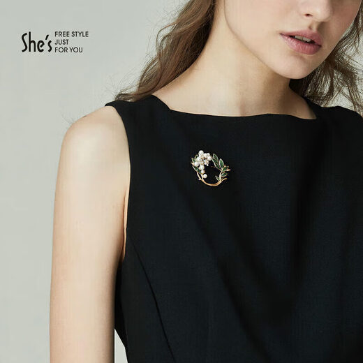 She s contrasting color dripping oil gardenia high-end women's brooch light luxury brooch brooch birthday gift for girlfriend