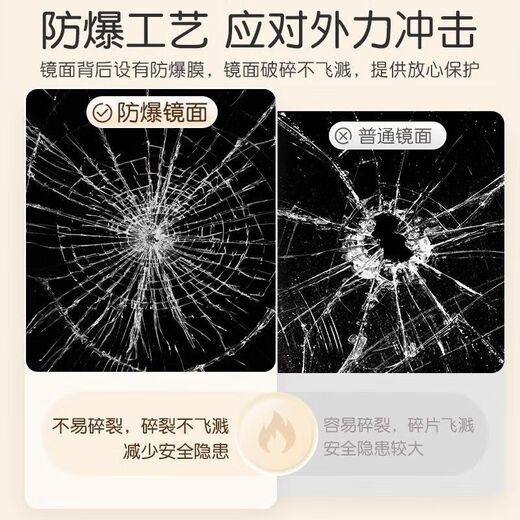 禧墨坊网红全身镜卧室家用挂墙试衣镜女生穿衣镜落地镜家用立体壁 20*20直角无框粘贴-高清防爆