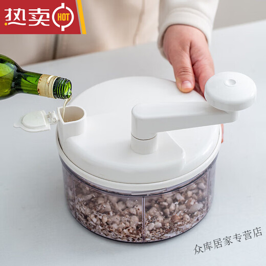 Industrial vegetable mincer, manual mincer, stuffing cutter, multifunctional household kitchen vegetable mincer, large size 1700ml