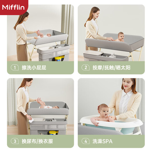 MIFU Full Skeleton Windel Tisch Babypflege Tisch Mehrfunktion faltbar Badebad Babybett Windelwechslung Touch Tisch Käufer Show sammelt 15 Yuan