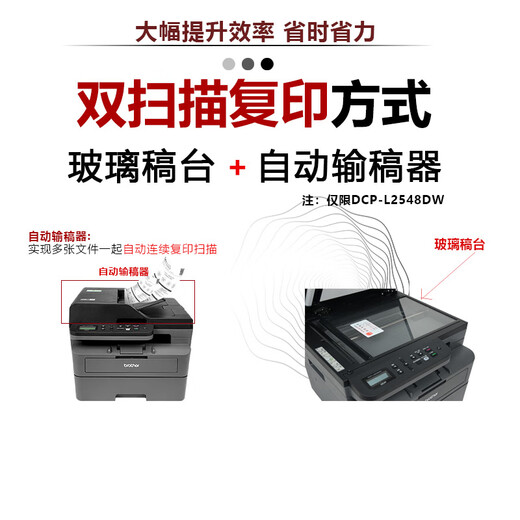 Brother DCP-L2508DW imprimante laser noir et blanc Home Automatic double face imprimante tout-en-un sans fil 5G copie distante Scanning A4 Document WiFi Home DCP-L2548DW Configuration standard