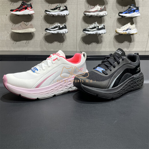 斯凯奇（Skechers）春新款女子厚底缓震轻便透气休闲运动跑步鞋1291 129121-BBK全黑色 35 220mm