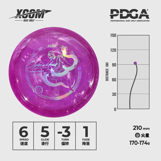 X-COMXCOM Ike Constellation Golf Frisbee Tray Throw FAIRWAY DRIVER Professional Competition Special Pisces-Mars (170-175g)