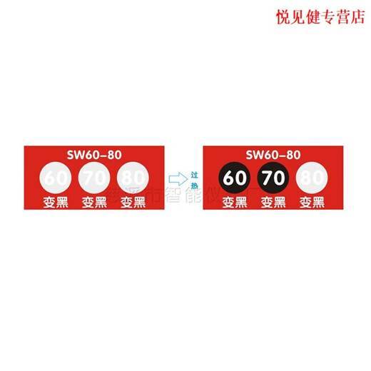 XMSJ测温贴-80贴纸示温片变色贴片试纸测温热敏温度变色纸感温标签. SW100-12033片/张
