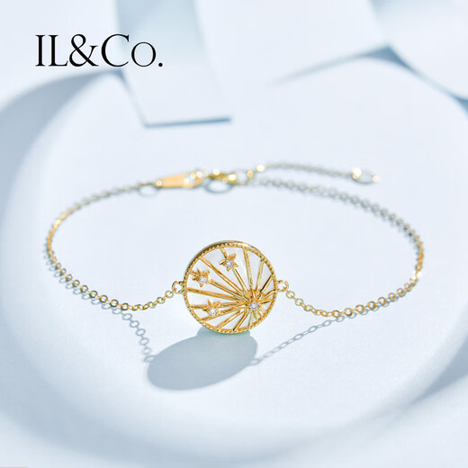 IL&CO Youke Ten-pointed Star 18K Gold White Shell Necklace Women's Diamond Pendant Birthday and Valentine's Day Gift for Girlfriend Type B Diamond Bracelet (S10326SL)