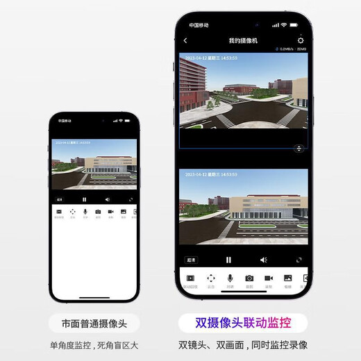 TP-LINK普联家用室外360度全景无死角2镜头无线摄像头店铺门口手机远程对话物联监控器塔式云台球机双摄版 【689-A4无线版】送DC电源+4米延长线 64G(T升级到128G)