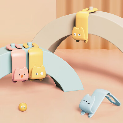 He Jiagong Cartoon Cute Hook Car Back Seat Creative Car Storage Small Hook Multi-Function Toast Orange