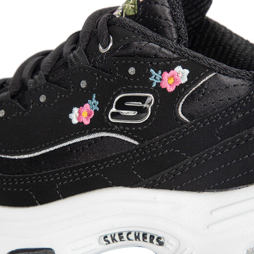 斯凯奇（Skechers）女鞋 时尚潮流熊猫鞋通勤出行休闲鞋轻便舒适透气缓震运动鞋 11977-BLK 35