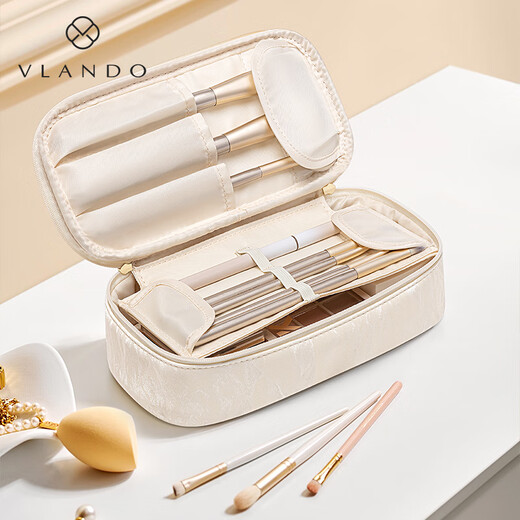 VLANDO Small Cosmetic Rangement Sac portable portable pour femmes à la main pour la main-d'œuvre, arcs de toilette de voyage.