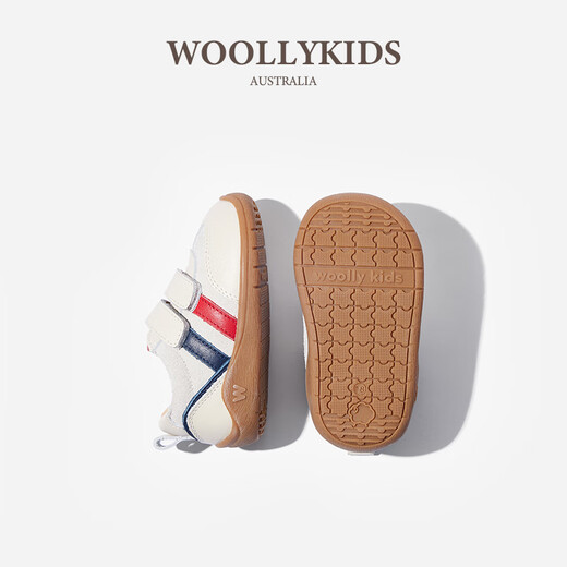 Lamb Wally woollykids Lamb Wally Australian genuine leather toddler shoes for boys and girls 25 new baby moral training children's shoes leather shoes cream white 20 inner length 13.5cm suitable for foot length 12.6-13.0