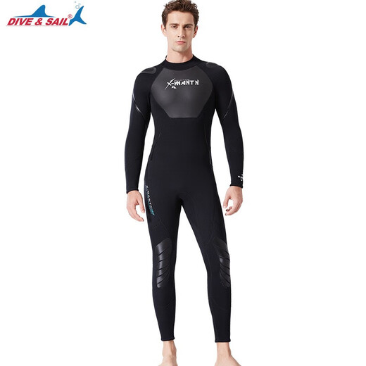 Gumunidaifu thickened warm wetsuit gelcoat winter swimming swimsuit one-piece long-sleeved surfing snorkeling waterproof mother 19491 men's 1 point 5MM S S