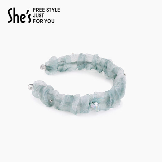 She s Akiko Barbie light acetate plate rose butterfly headband high-end headband hair clip birthday gift for women mint green wide section SHG8601290C0