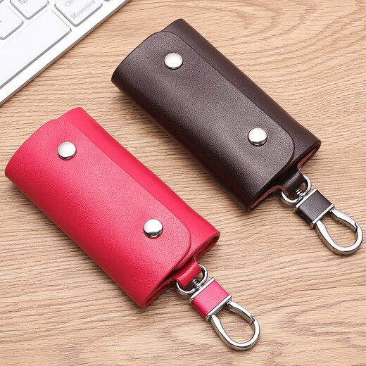 MAIWEINI key bag for men's real leather waist hanging keychain for home large capacity women's fashion Korean multi-function car lock key bag black [6 key positions]