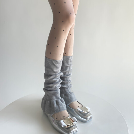 Jiefeitu's new spring and autumn ballet style girl's lace calf socks, versatile pile socks, horn gray leg covers, pink, one size fits all A112