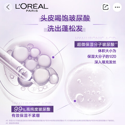 L'Oreal Hyaluronsäure erfrischende Ölkontrolle Flauschiger Trüffel Shampoo 100ml (Shashmoke Travel Package)