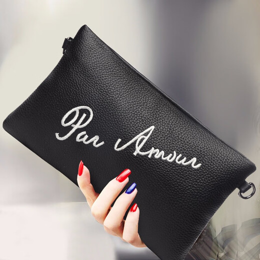 Sephren Fashion Embroidered Leather Clutch 2025 New Fashion Women's All-Match Envelope Bag Large Capacity Embroidered Handbag Shoulder Bag Large Lipstick