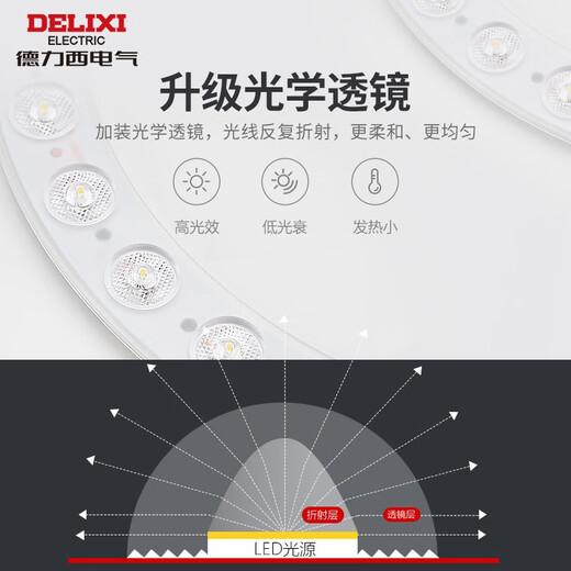 德力西（DELIXI）LED光源模组改造灯板圆形节能灯泡灯条贴片白光替换灯盘灯珠灯管 18W白光（8-12平米）