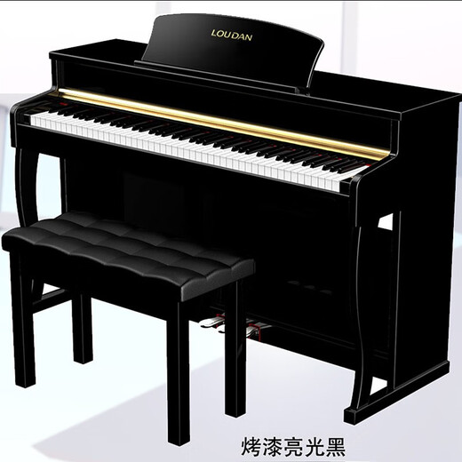 
LOUDAN [Jingchao Qikangfa] Electric piano 88-key vertical heavy hammer Professional adult beginner home electronic piano [painted shiny black] + heavy hammer keyboard + pure steel tone