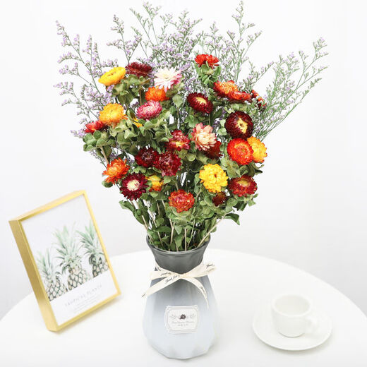 AIMAN natural chrysanthemum dried flowers real flowers air-dried ins Internet celebrity flower decoration ornaments literary flower arrangement Nordic decoration violet light blue 10 pieces