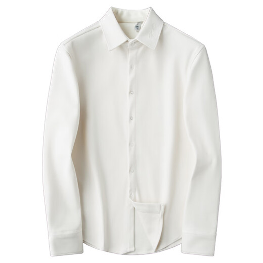PRIDEME light luxury winter thickened warm woolen material shirt men's long-sleeved slim business casual shirt men's top BNS2633-white XL weight recommendation 130-150Jin Jin equals 0.5 kg