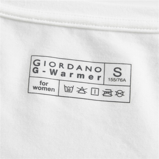 Giordano T-shirt Giordano Women's Thermal Underwear G-Warmer Round Neck Thermal Stretch Bottoming Shirt 0551060101 White Medium Size