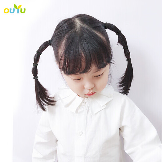 Ouyu children's rubber band hair band 200 pieces, color small hair band baby's hair rubber band girl's headband hair accessories B1081 black 200 pieces, does not hurt the hair