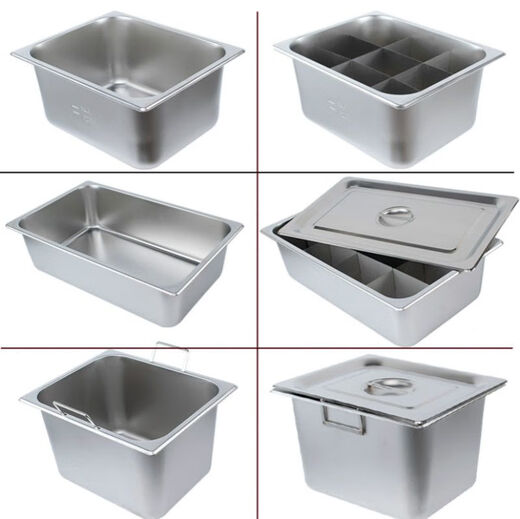 Yusenyi deep fryer electric fryer inner pot thickened stainless steel pot deep-fried skewers commercial stall gas rectangular fryer 1 inch 4-piece set 1 inch