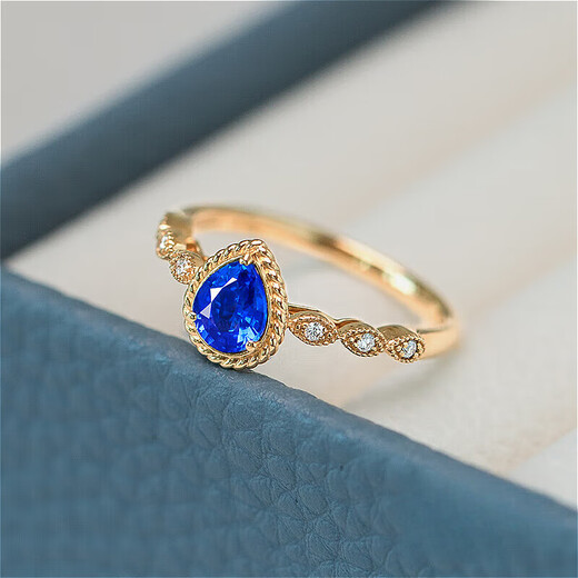Haikai Ring Women's Blue Sapphire Water Drop Ring 18 Gold Luxury Jewelry Valentine's Day Birthday Gift Sapphire Ring/79 Points