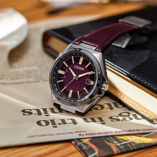 CITIZEN Eco-Drive Watch Men's Chibi Star Same Style Waterproof Business Watch Perpetual Calendar Men's Watch Birthday Gift CB0216-07W Shubo Titanium + Cowhide Strap