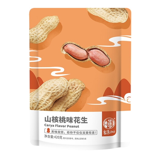 Huaweiheng Pecan Flavored Peanuts 420g/bag Leisure Snacks Roasted Nuts and Shelled Peanuts Group Purchase Snacks