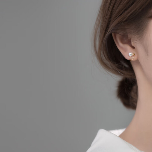 Warme Farben commuting versatile Japanese style simple imitation pearl non-pierced ear clips temperament cross line earrings a pair of ear clips