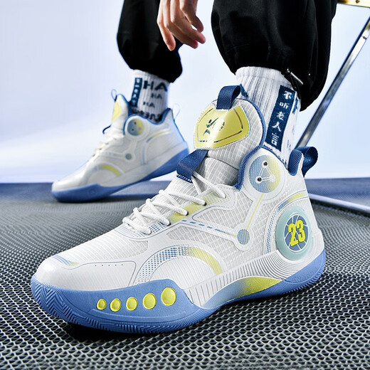 Phantom 3 basketball shoes for boys’ shoes for children and teenagers’ sports shoes for students’ leather surface non-slip Kobe junior high school students’ sneakers 866 white and blue mesh - air cushion model 36 sizes Follow to send basketball socks + fluorescent bracelets