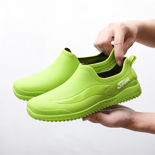 Shurong New Style Mode Kurzmittel mit mittlerem Zylinder nicht rutschfeindliche Kee-resistente Bauweite Küche Arbeit Weiche Sohle Viersaison plus Baumwollregen Stiefel Männer schwarz 309 Einzelschuhe [Standardgröße] 41