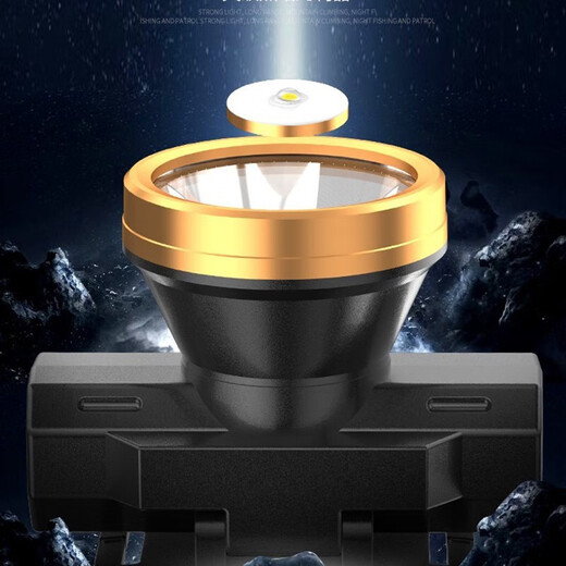 Nuzheng LED-Scheinwerfer Strong Light Rehoargable Super Bright Night Fishing Lampe Kopf montiert Taschenlampe Langstrecken 1000 Meter Minenlampe ohne Induktion 9900W Akkulaufzeit 100 Stunden Single Lithium Batterie