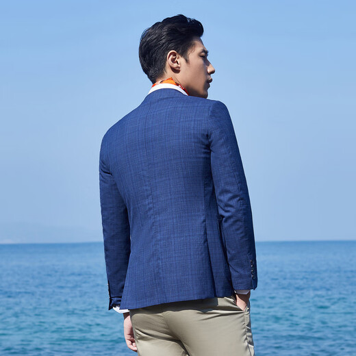 
Youngor suit men's high-end spring and autumn new style [wool mulberry silk and linen blend] business casual slim jacket men's Navy blue 175/100A