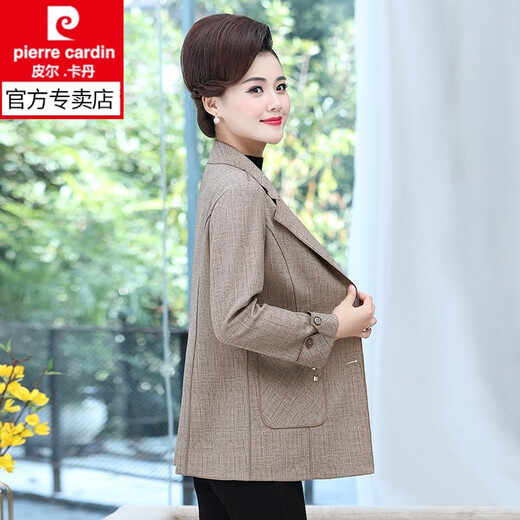 Pierre Cardin 2025 Nouvelle veste de costume de mère d'âge moyen pour les femmes Spring and Automne Short Thin 40 ans 50 d'âge moyen et de printemps âgés du printemps 983-rose 4xl recommandé 135-145jin [Jin est égal à 0,5 kg]