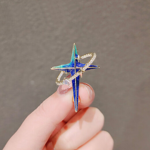 VAN OCEAN ANNORA Planet Universe Brooch Men and Women Couple Pin Collar Pin Cardigan Suit Jacket Four-pointed Star Cross Star A1421-1 Cross Ring Star A22-207