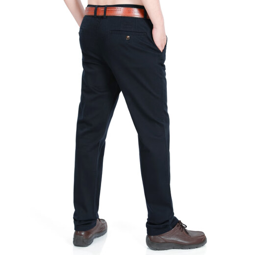 Jeep Spirit Jeep Pantalones de hombres casuales Comerciales directamente sueltos Pantalones simples de molienda de otoño e invierno Pantalones de hombres gruesos CA878L Tamaño azul oscuro 31